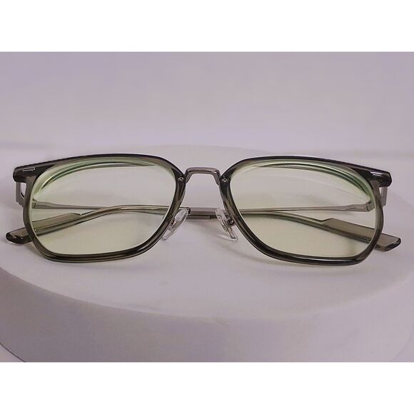 Firmoo ST871 Smoke and Silver Metal and Acetate 53-15-150 Eyeglasses Frames - Picture 2 of 13